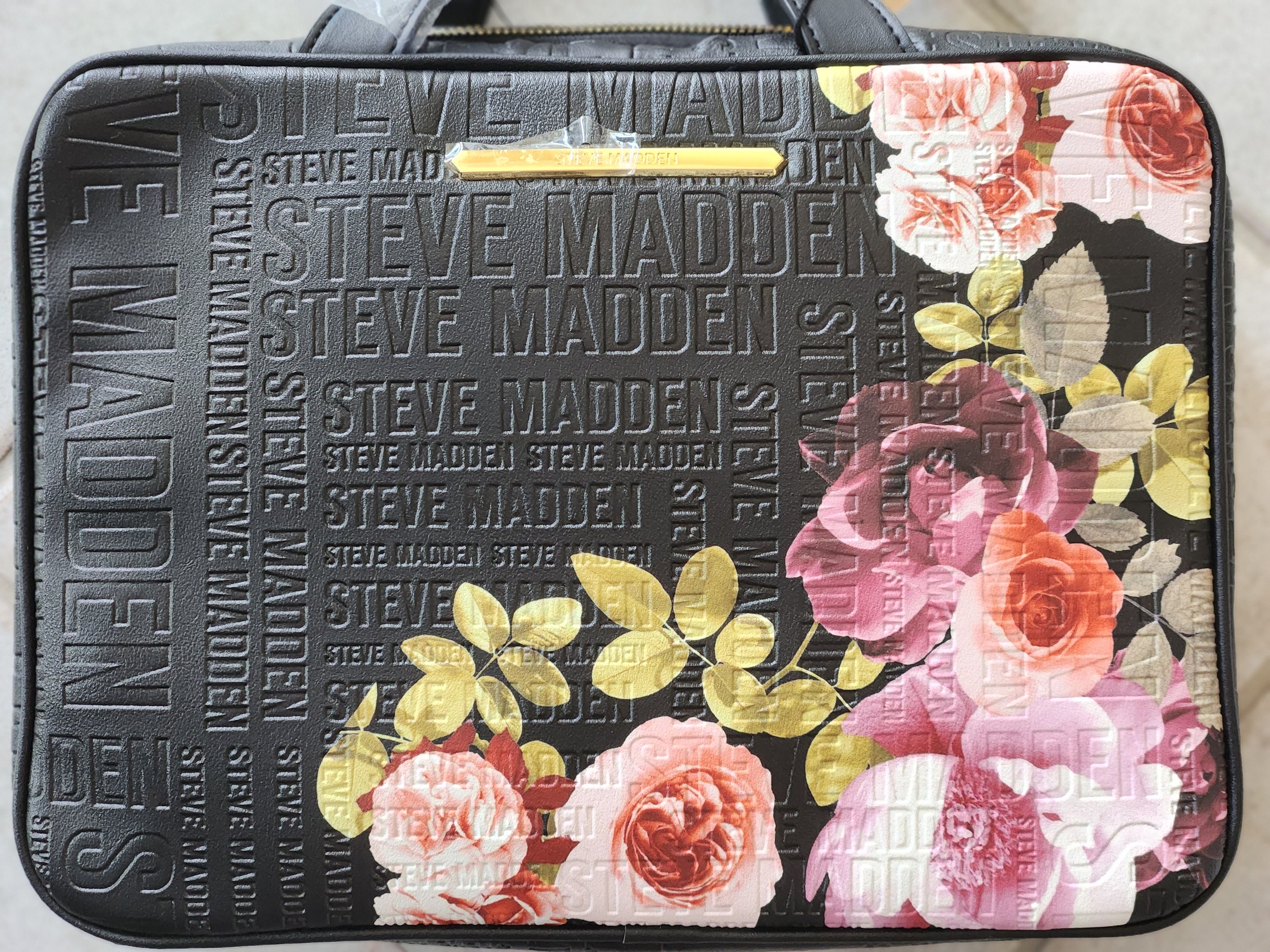 Steven Madden Large Weekender Cosmetic Case Black Multicolor 