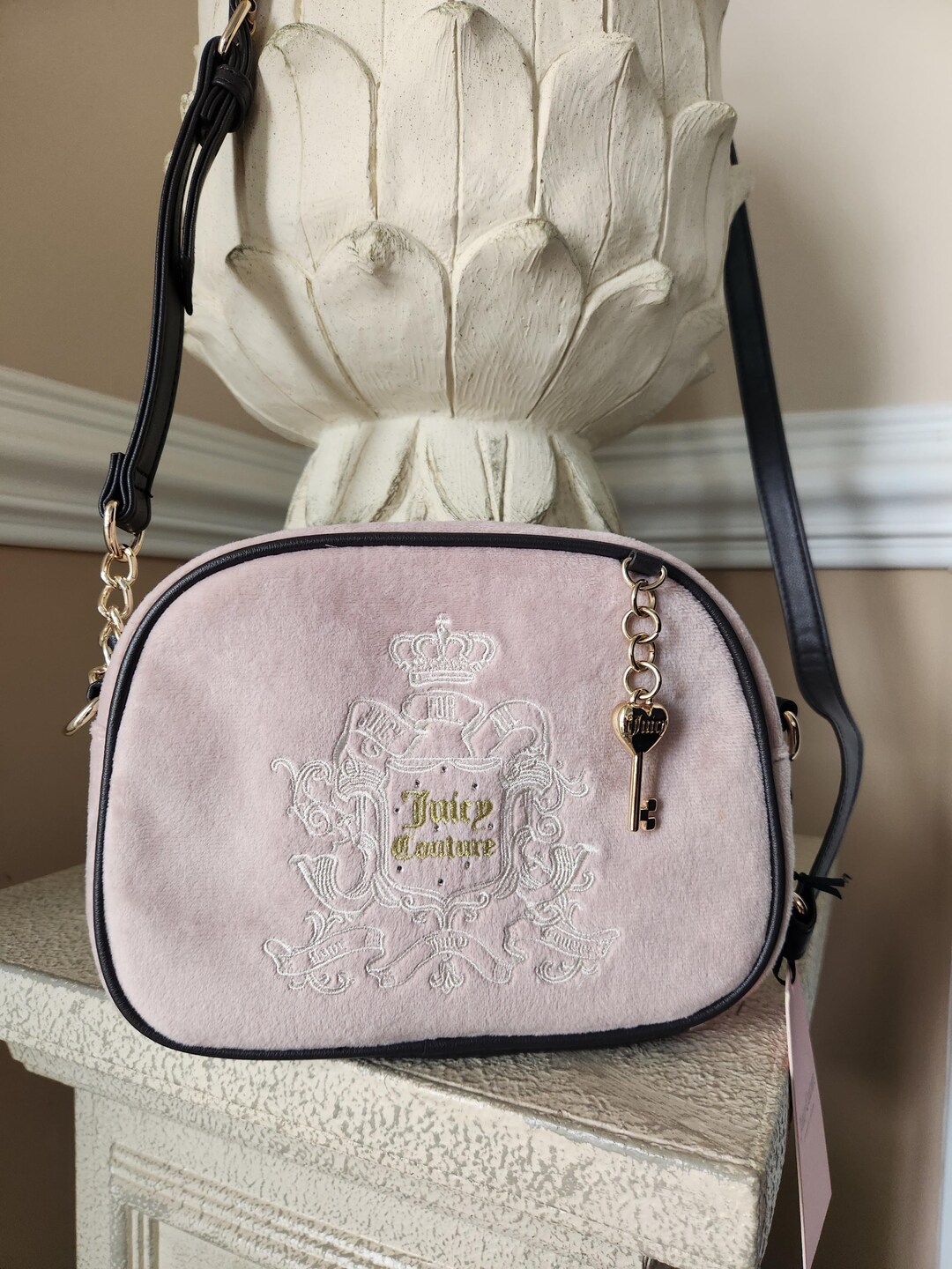 Juicy Couture for All Crossbody Camera Bag Dusty Blush Chocolate