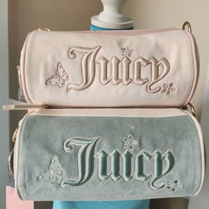 Y2K 2000s style Custom Juicy Couture‎ barrel bag with rhinestone details Vintage Juicy Couture Barrel Bag - Etsy main image 4