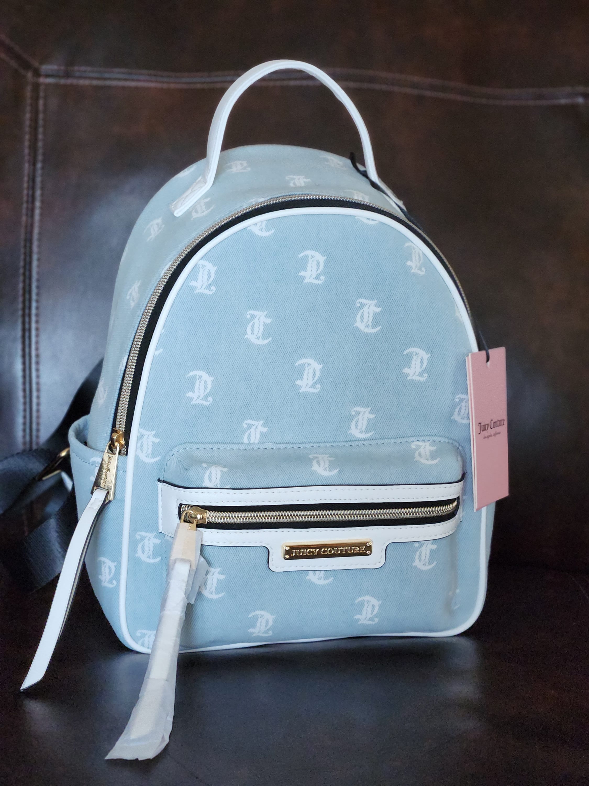 Juicy Couture Bestseller Rosie Mini Backpack Gothic Denim white Fancy Bag Logo All Over Weekender Etsy Canada