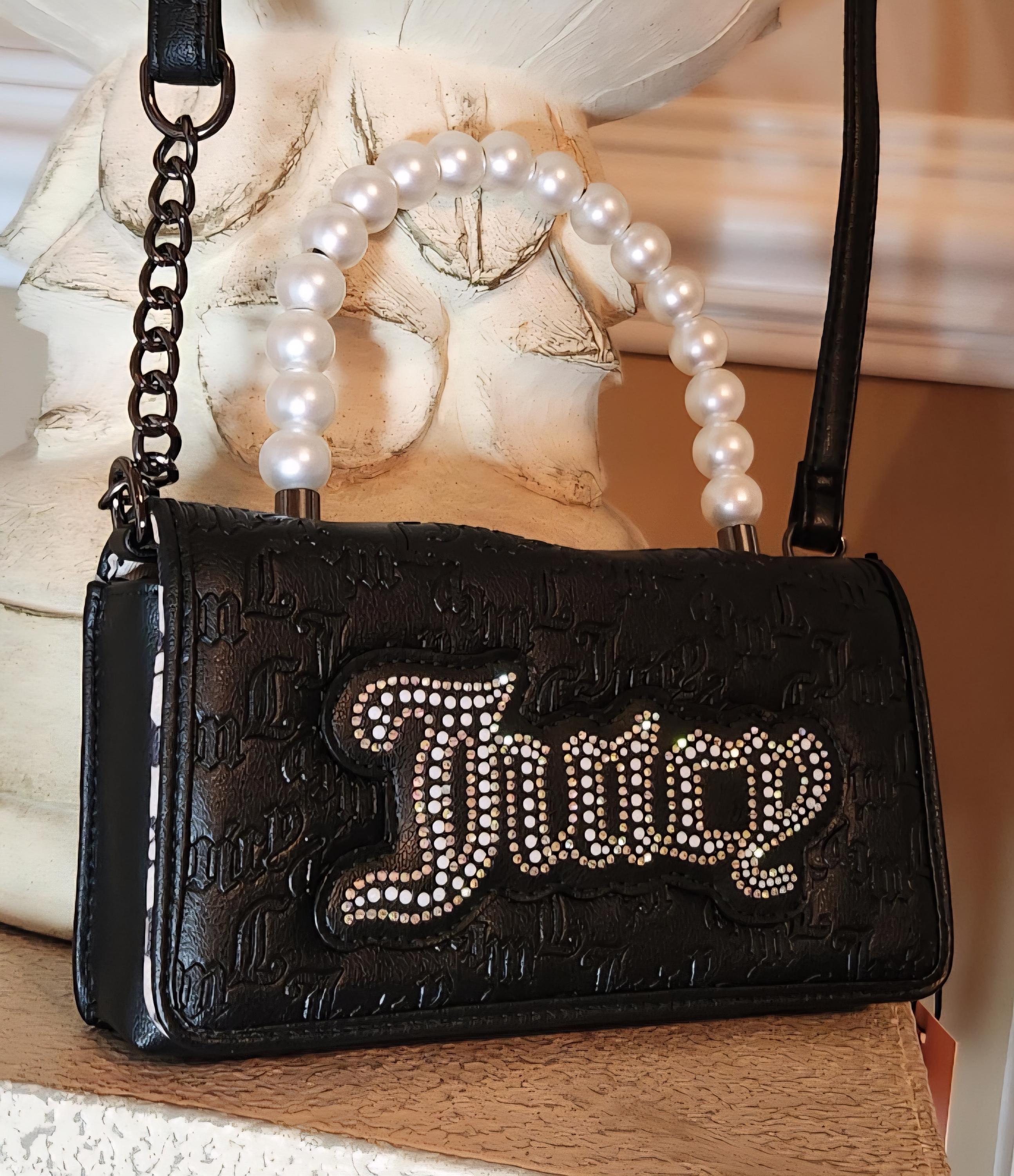 Juicy Couture String of Pearls Wos Crossbody Bag Liquorice Nior