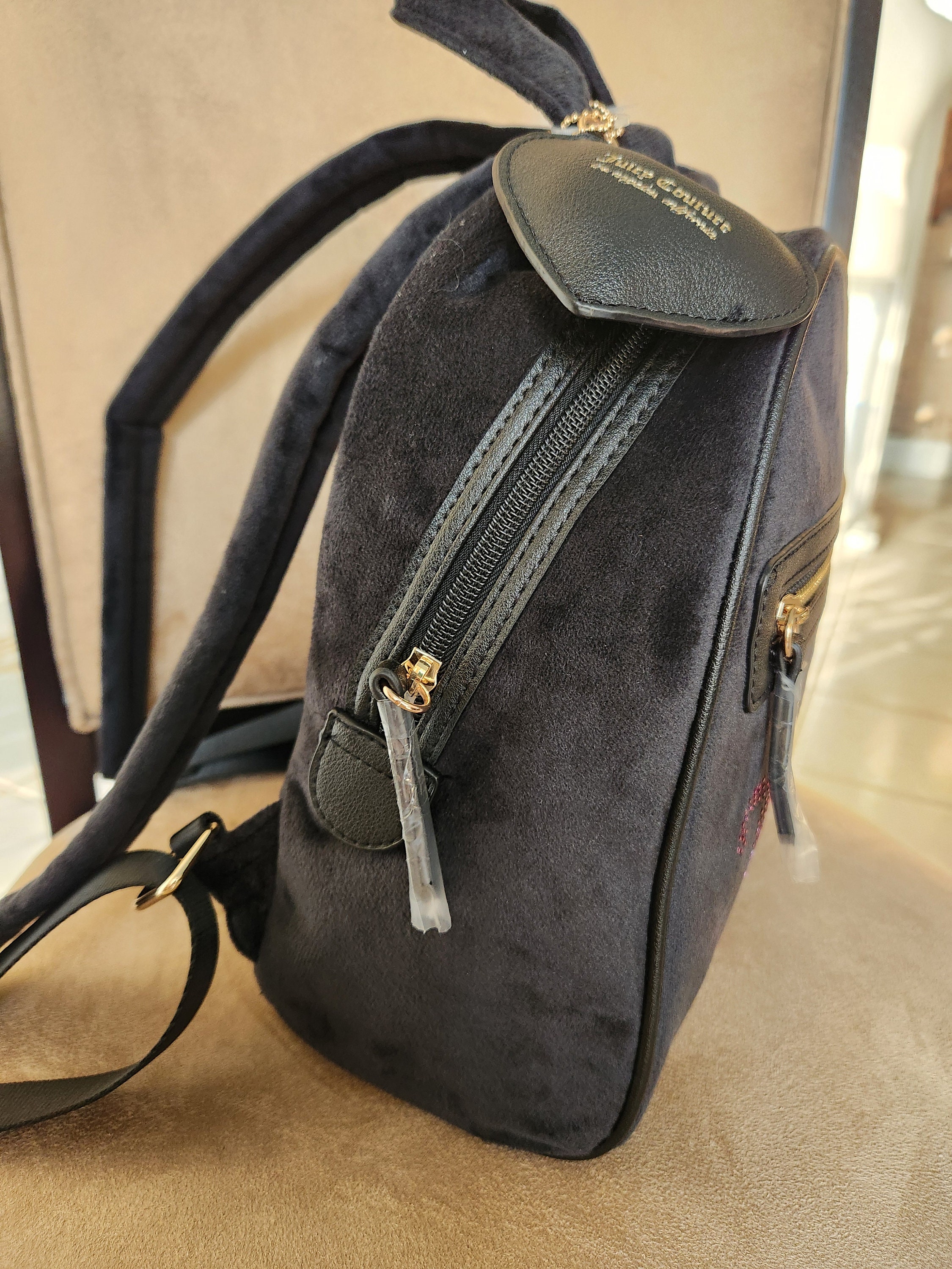 Juicy Couture Liquorice Black Velvet Big Spender Backpack 