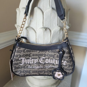 Juicy Couture Taupe Dark Brown Summer Garden Shoulder Bag With