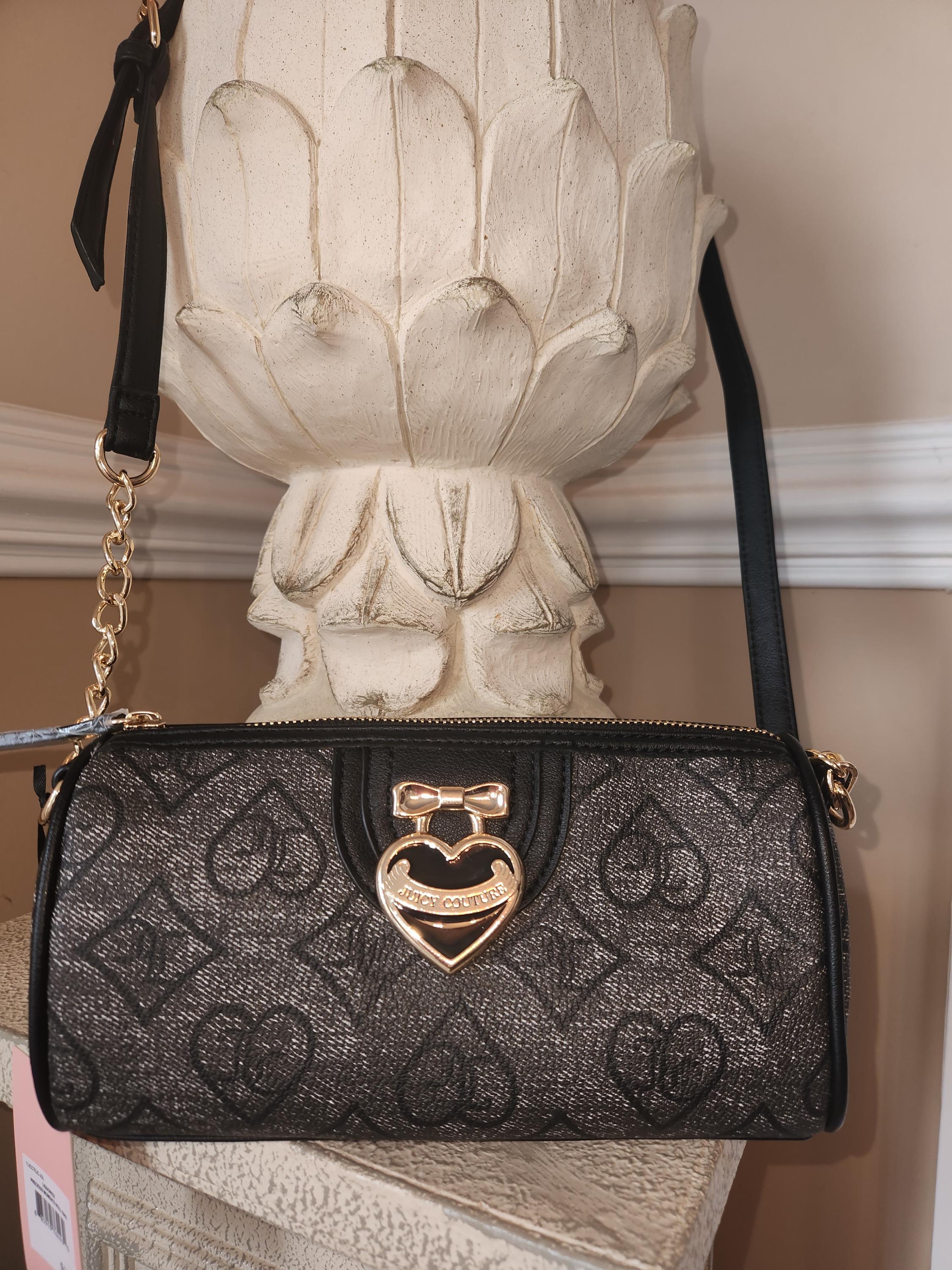 Juicy Couture Liquorice Precious Moments Roll Bag Metal Logo