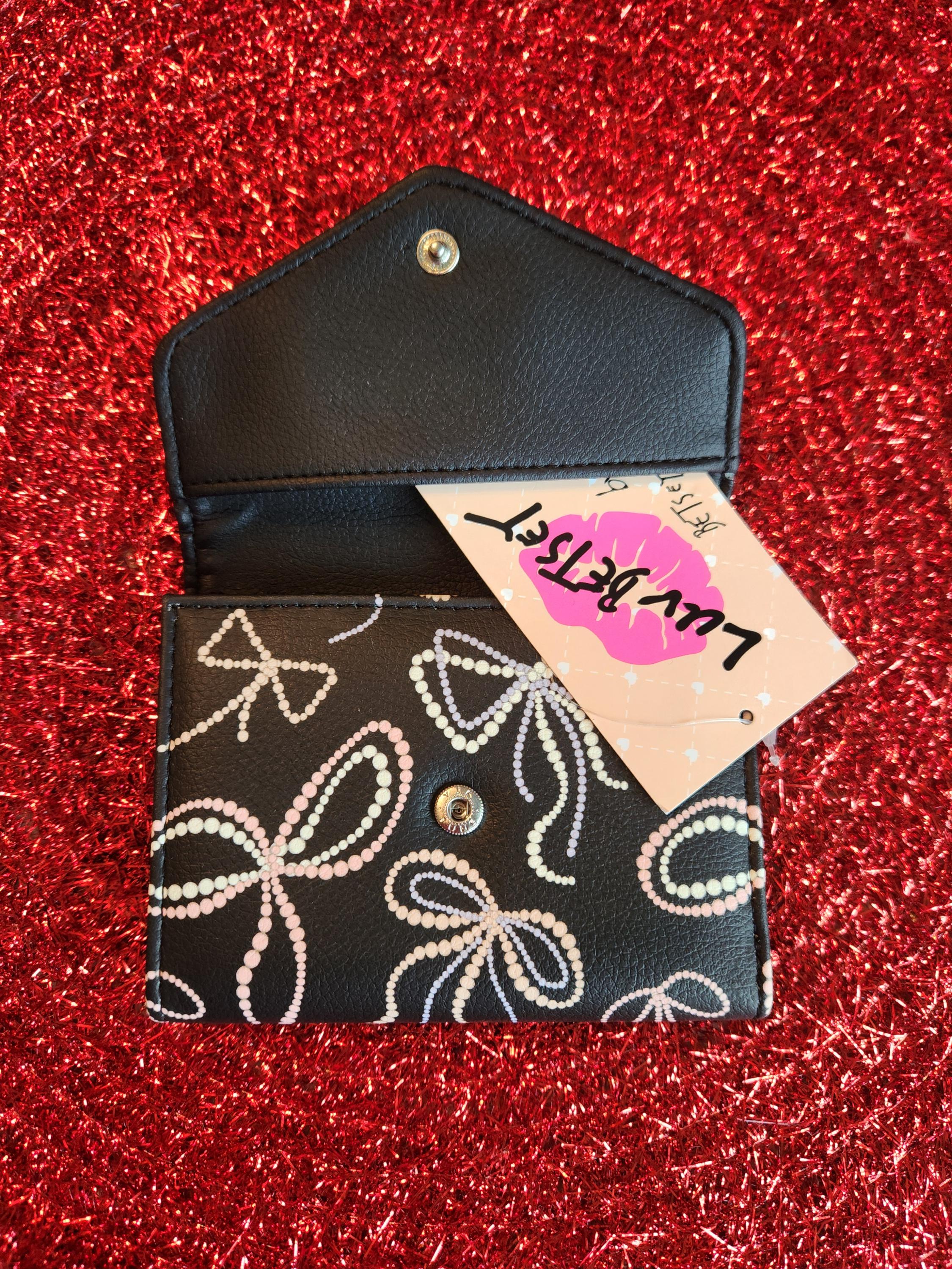 Betsey Johnson Black hat and floral card case wallet gift box set. Betsey johnson box gift set New | Mercari main image 2