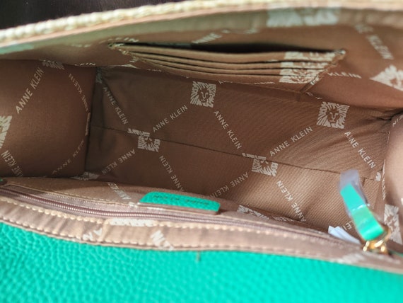 Anne Klain Mint Green Bambi purse with natural ba… - image 6