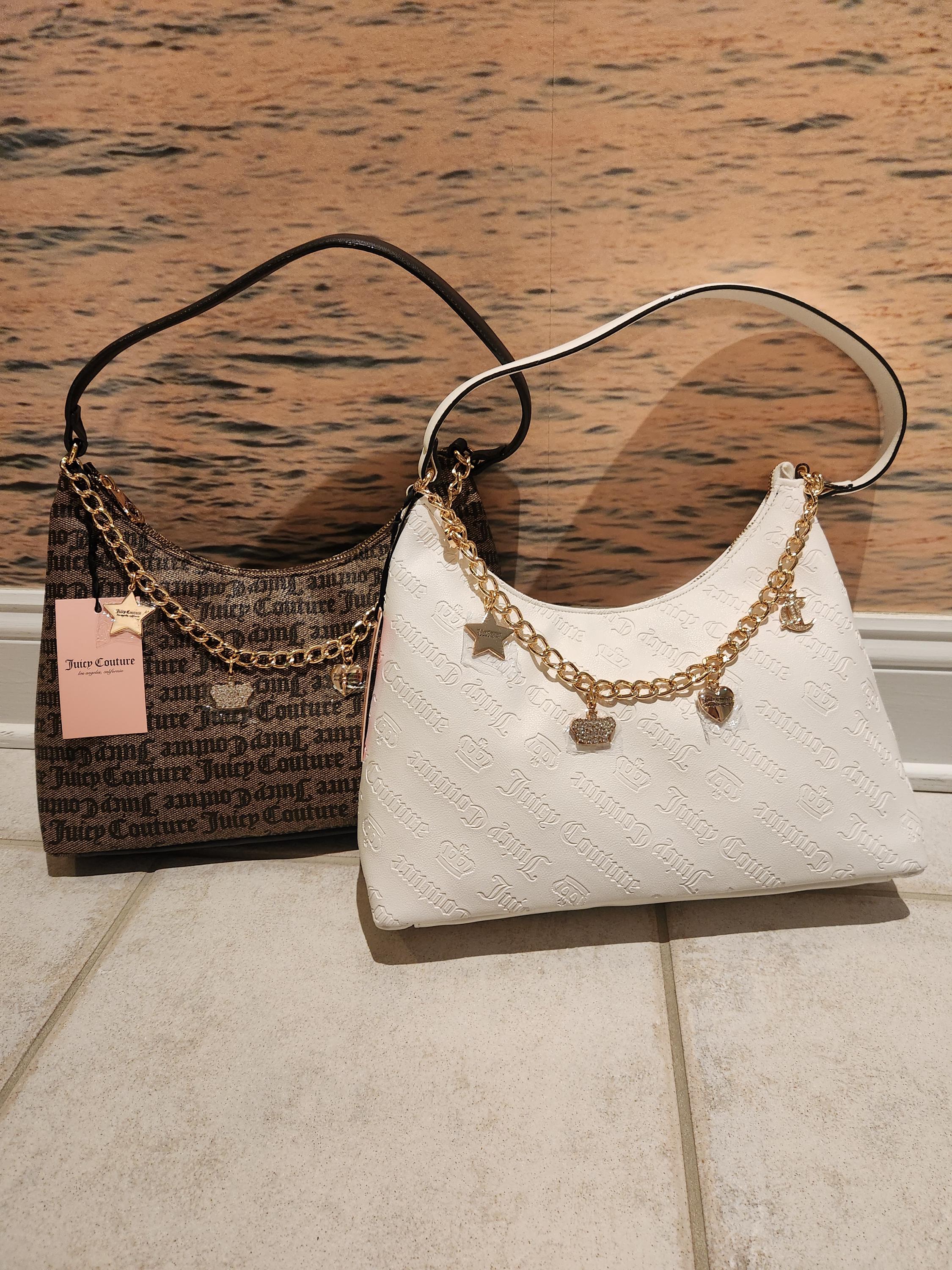 Juicy Couture Not Your Babe Hobo Shoulder Bag With Gold Tone Chain 