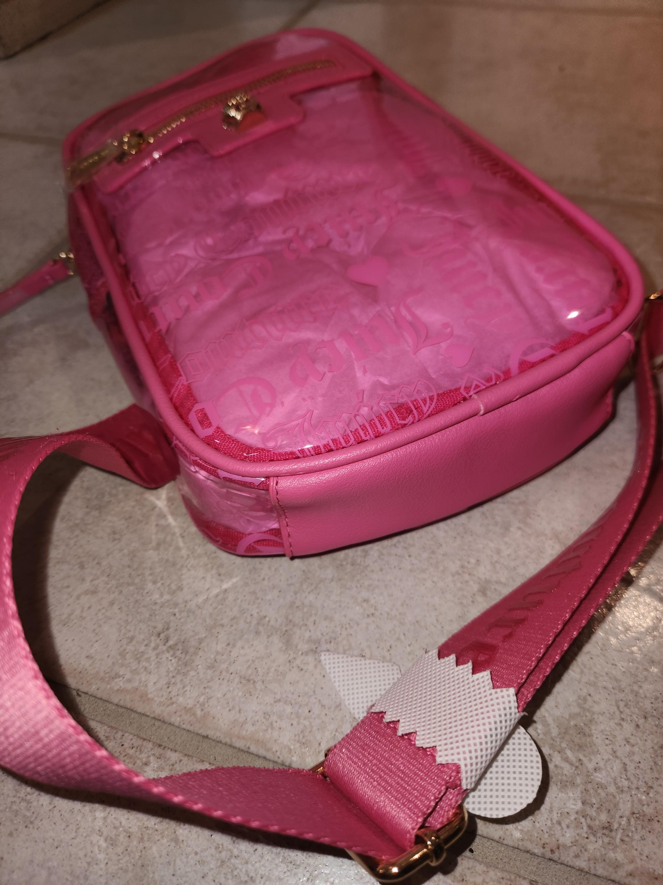Juicy Couture Heart Pink Beachin Sling Logo All Over the 