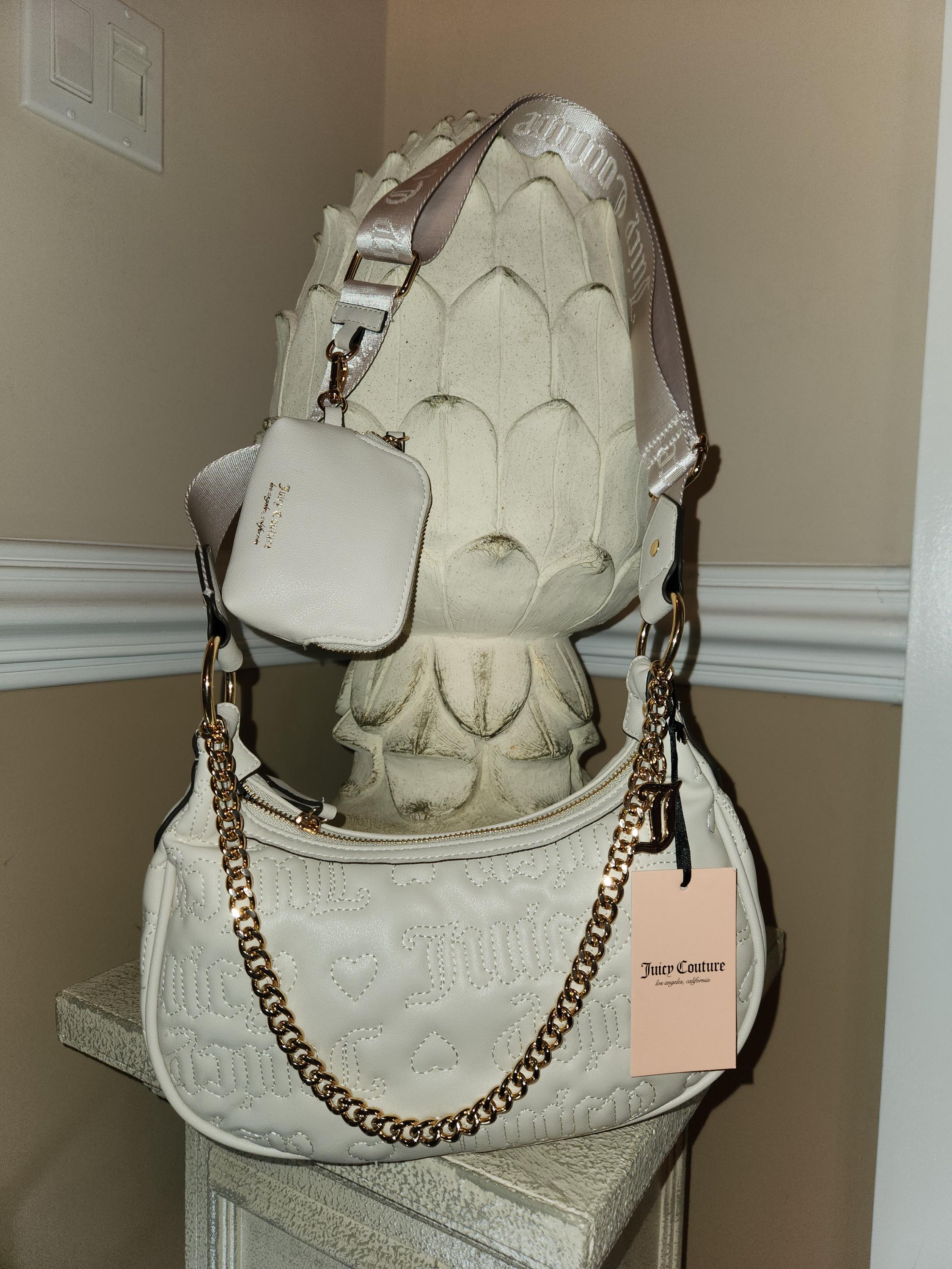 Juicy Couture Quilted Angel Juicy Puff Half Moon Crossbody Bag