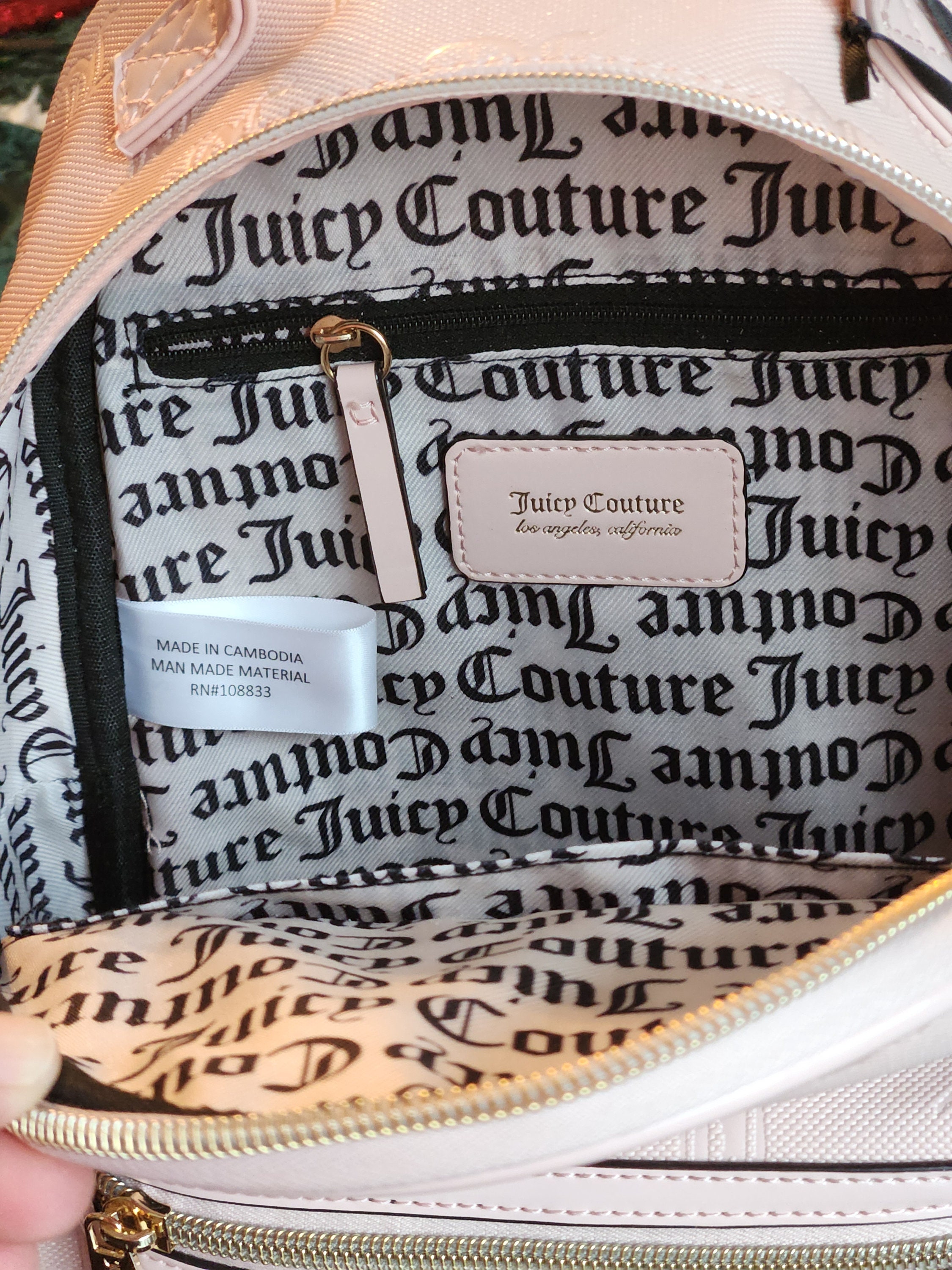 Juicy Couture Pecan White Rosie Mini Backpack Fancy Cute Weekender