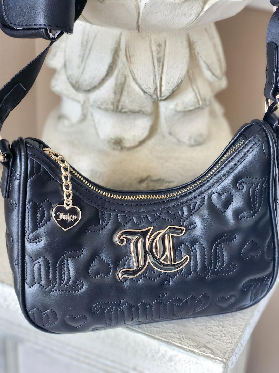 Juicy Couture Pink League Hobo Liquorice Small Crossbody Bag