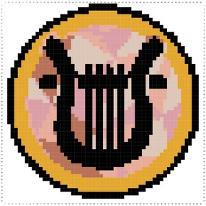 Bard DnD Emblem Cross Stitch PDF Pattern