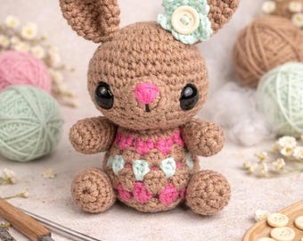 Amigurumi Bunny Crochet Pattern – Kawaii Rabbit PDF Toy DIY (Digital Download)