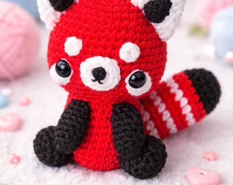 Red Panda Crochet Pattern, Amigurumi Plush Tutorial (PDF Download)