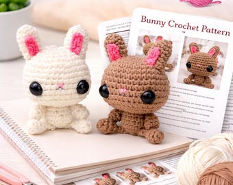 Amigurumi Bunny Crochet Pattern | Easy Beginner Rabbit Toy (PDF Download)