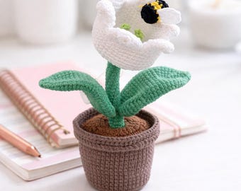 Crochet Tulip Bouquet Pattern | Amigurumi Flower Pot PDF (Instant Download)