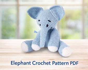 Elephant Crochet Pattern PDF | Amigurumi Toy, Baby Nursery Decor (Digital Download)