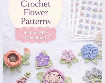 Crochet Flower Appliqué Patterns | Easy Floral Motifs (PDF Download)