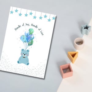 Baby Shower Printable Card, Welcome Baby boy Card, New Baby Card, Pregnancy Card, Expecting baby Card. Printable Cards. Printable Gift Card