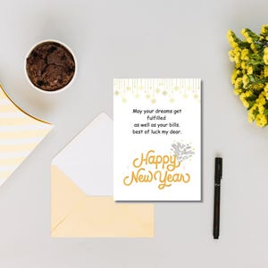 Carte de bonne année imprimable pour 2025, cadeau de nouvel an, taille 5 x 7, TÉLÉCHARGEMENT NUMÉRIQUE