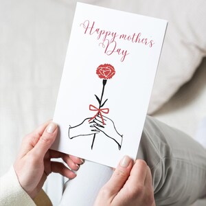 Printable Mother’s Day Card, Happy Mother’s Day, Simple flower design, Instant Download, 5x7 pdf