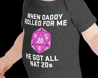 Vaderdag Onesie Niet storen: Nat 20s, TTRPG Babycadeau