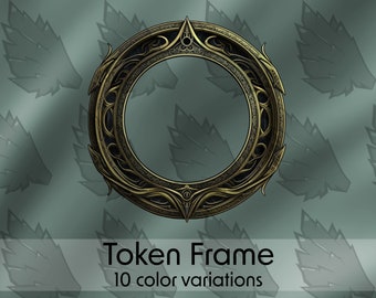 Sci-Fi Token Frame, Alien Border, 10 Colors (Digital Download)