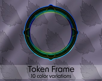 Marco de fichas Cyberpunk neón, 10 colores, para VTT D&D Pathfinder (descarga digital)