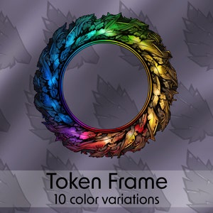 DND Profile Token Frame, 10 Colors. Leafs, Plants, Thick, for Roll20, Foundry VTT, other Virtual Table Tops, Dungeons & Dragons, Pathfinder