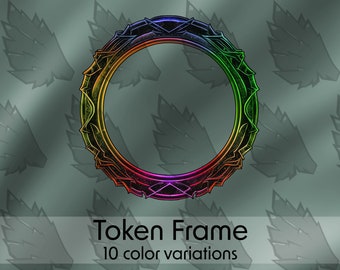 Neon DND-tokenlijst, Sci-Fi-rand, 10 kleuren (digitale download)