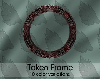 Sci-Fi DND Token Frame, Ribbed Alien Border (Digital Download)
