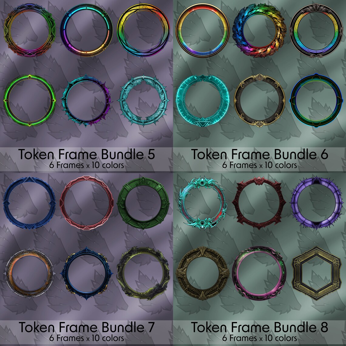 TTRPG Ultimate Token Frame Bundle – DND, Pathfinder, VTT (digital ...