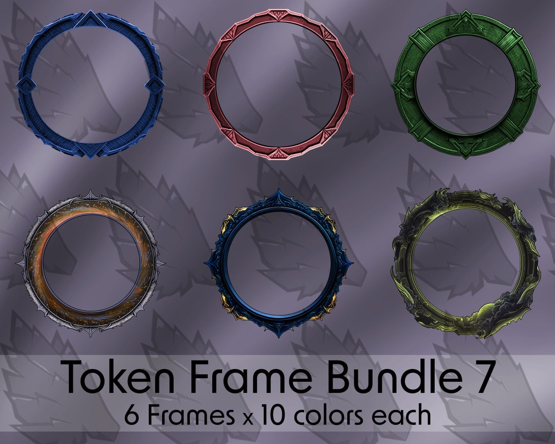 DND Token Frame Bundle – 6 Fantasy Borders, 10 Colors (digital Download ...