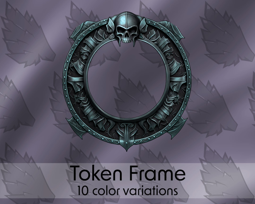 DND Profile Token Frame, 10 Colors. Skull, Underdark Necro for Roll20, Foundry VTT, Other