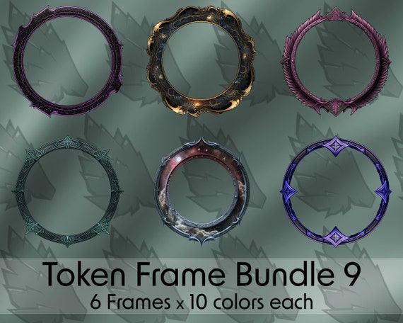 VTT Token Frame Bundle – DND, Pathfinder Profile Frames (Digital Download)
