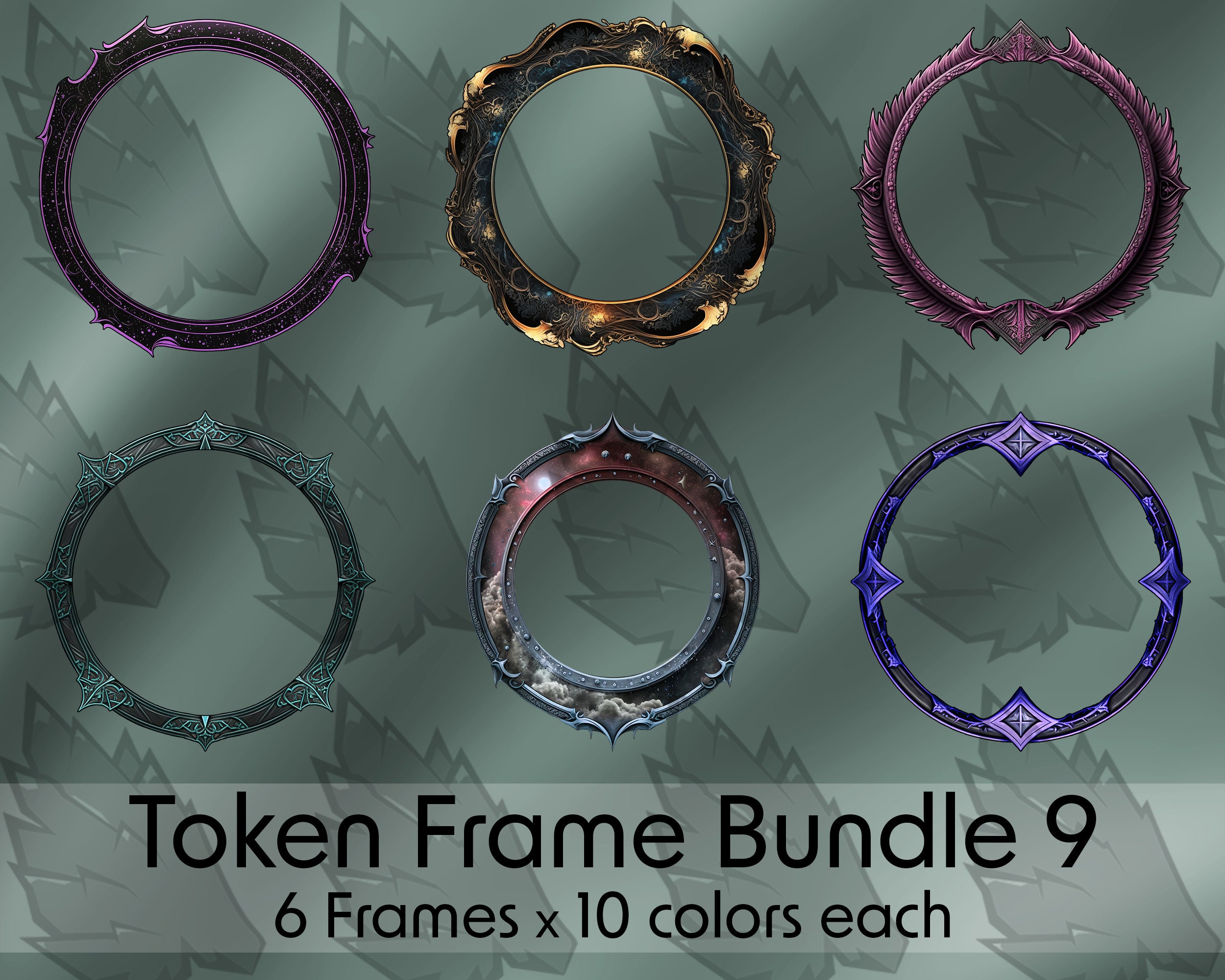 Frame Bundle DND / Pathfinder / Token Frame / Token Border / Foundry VTT / Roll20 / Digital