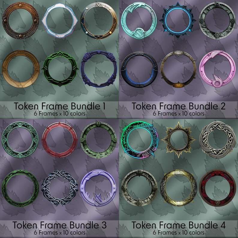 TTRPG Ultimate Token Frame Bundle – DND, Pathfinder, VTT (digital ...