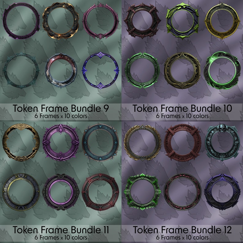TTRPG Ultimate Token Frame Bundle – DND, Pathfinder, VTT (digital ...