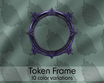 Lijst met niet-retournerende token, 10 kleuren, virtuele tafelbladrand (digitale download)