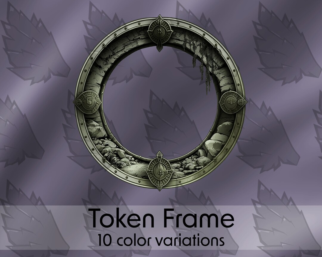 Custom TTRPG Token Frame: Stone Border, 10 Colors (PSD & PNG) - Etsy