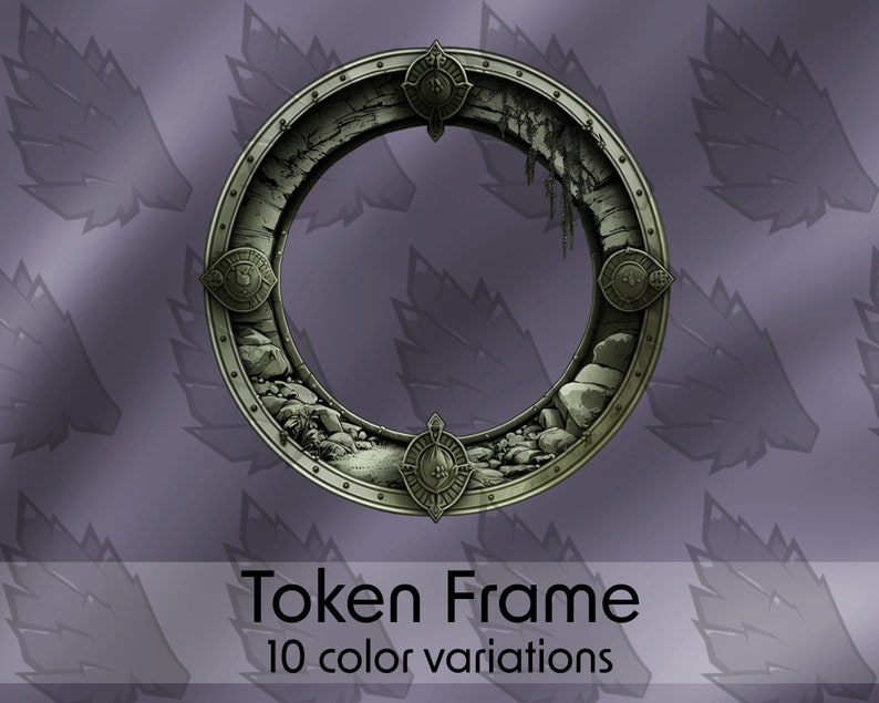 Custom TTRPG Token Frame: Stone Border, 10 Colors (PSD & PNG) - Etsy