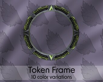 Sci-Fi DND Token Frame, Neon Colors (Digital Download)