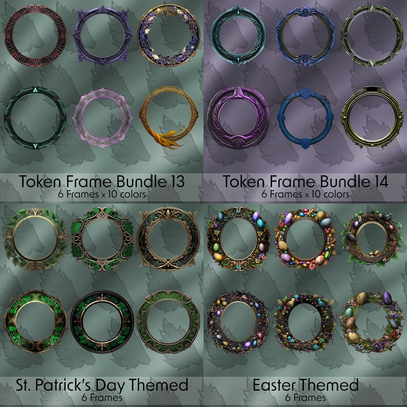 TTRPG Ultimate Token Frame Bundle – DND, Pathfinder, VTT (digital ...