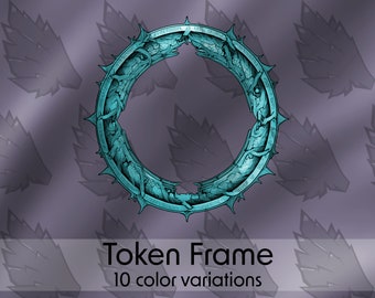 Marco de ficha rústico con espinas, 10 colores, DND, VTT (descarga digital)