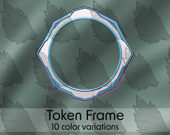TTRPG-tokenframe: aanpasbare kleuren, compatibel met vtt (png, psd)