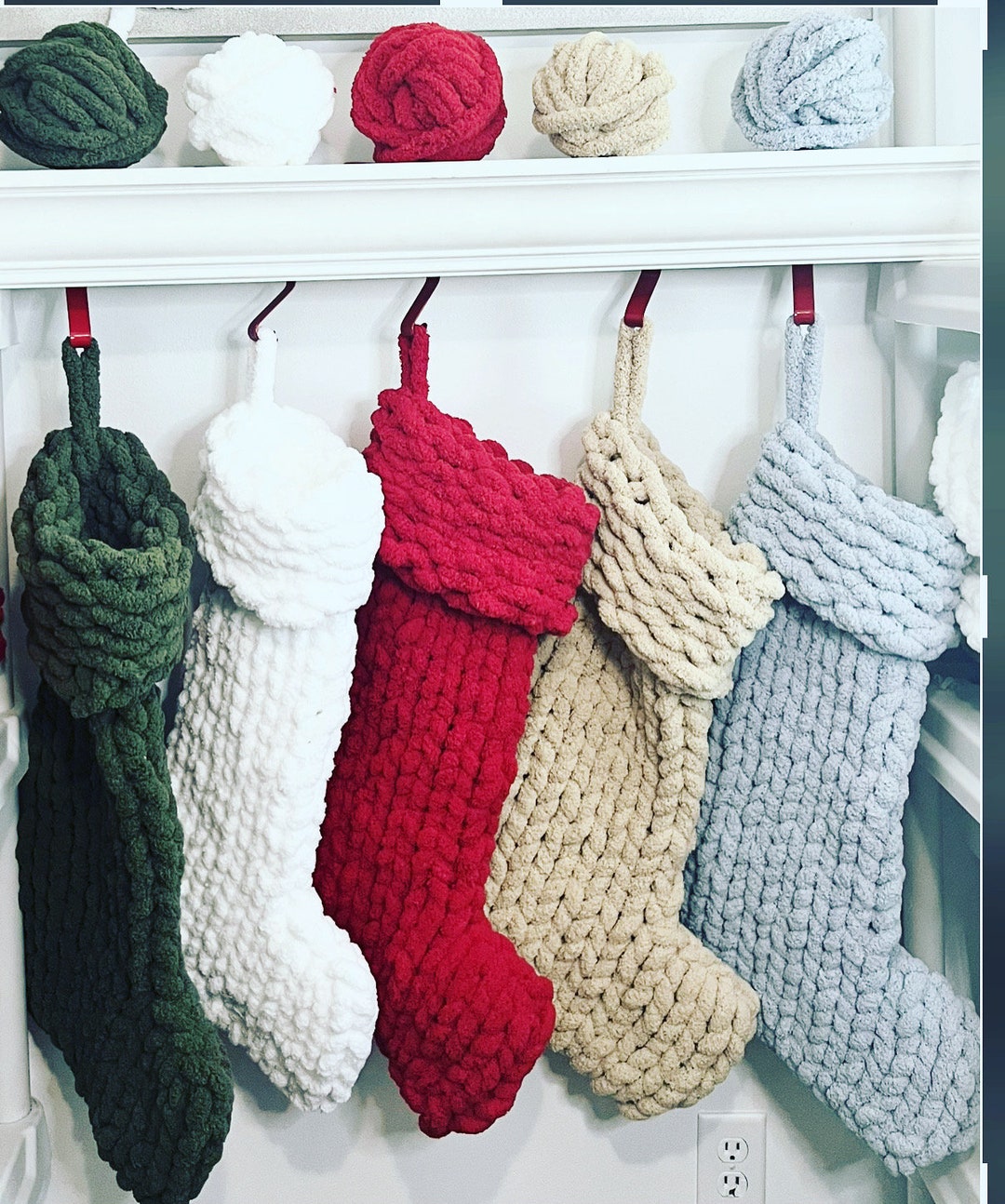 Jumbo Chenille Christmas Stocking 5 Standard Color Options Etsy