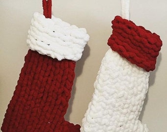 Traditional Christmas Stockings with Different Colored Cuff