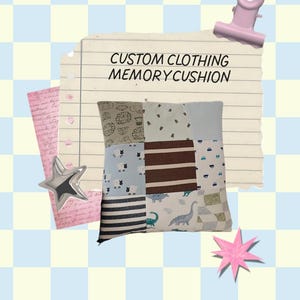 Custom Clothing Memory Cushion | Handmade Keepsake Cushion | Baby Clothes, Memorial & Sentimental Gift