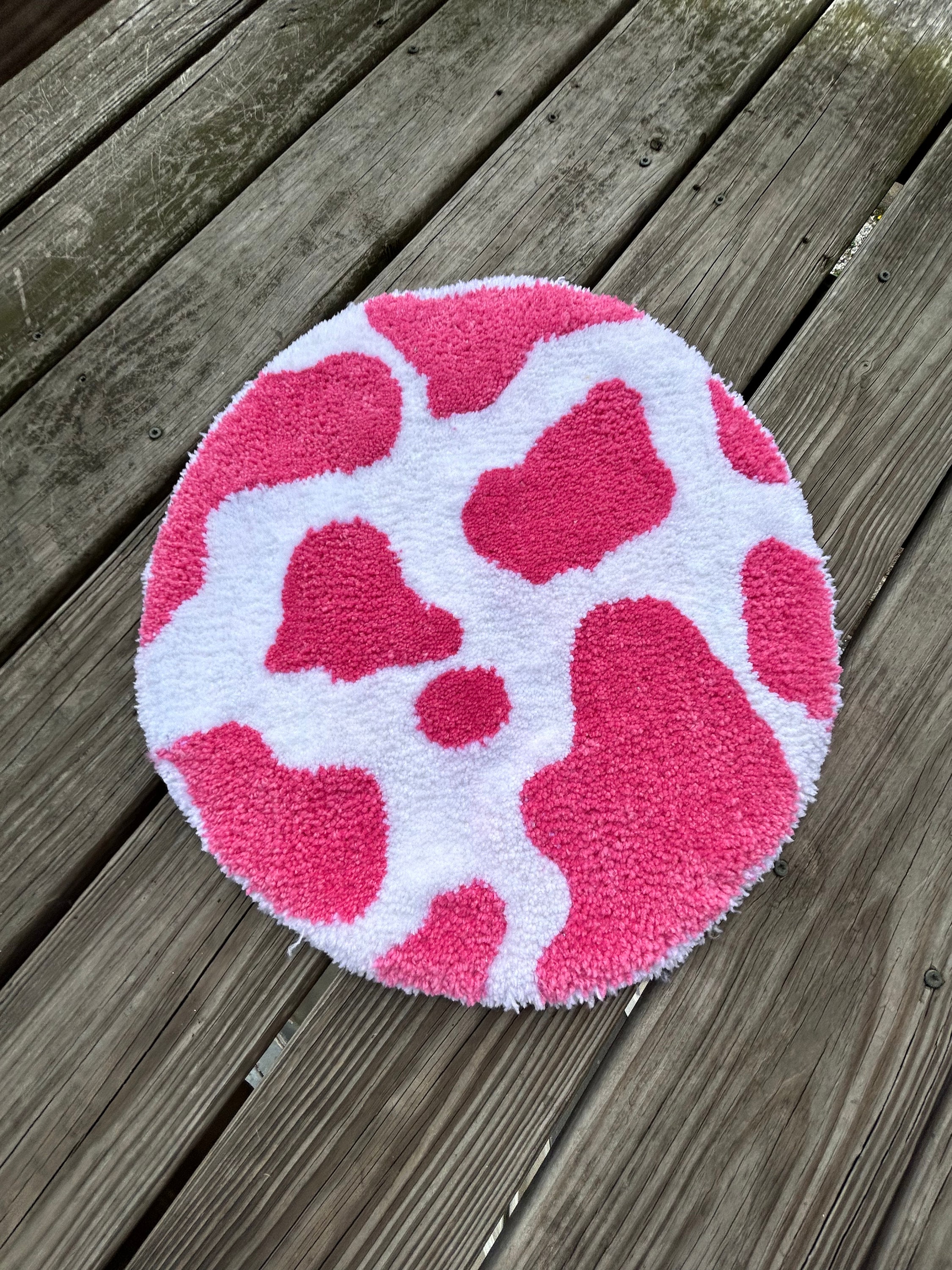 Pink Cow Print Rug Etsy