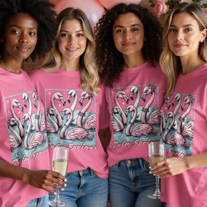 Flamingo Graphic Tee: Palm Springs Junggesellinnenabschied Shirt